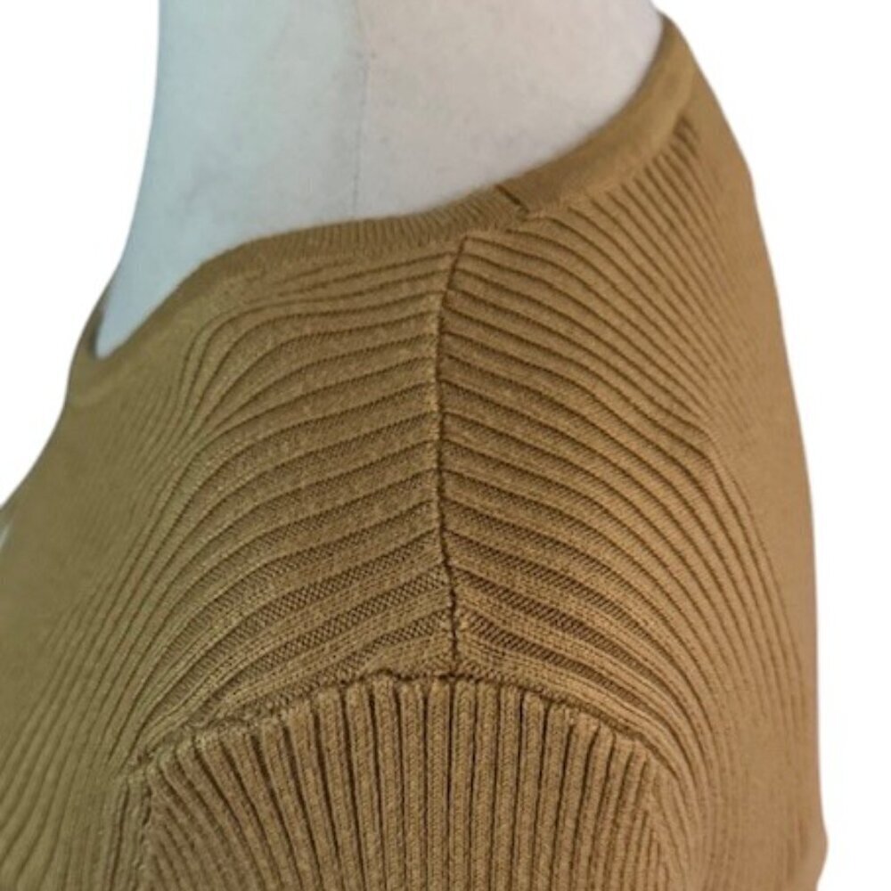 House of Harlow 1960 Bronze Mustard Ribbed Sweater Dress Cropped Shrug Med NWT - Picture 5 of 16